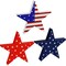 3 Pieces Independence Day Wooden Star Blocks Patriotic Wood Star Standing Blocks 4th of July Tabletop Decor for American Festival Celebration Home Decor (American Flag Prints Series)